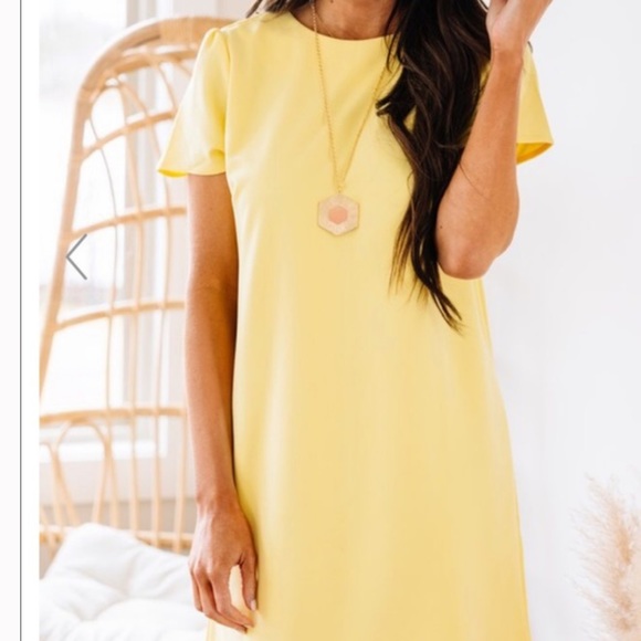 She + Sky Shift Yellow Dress - Picture 2 of 7